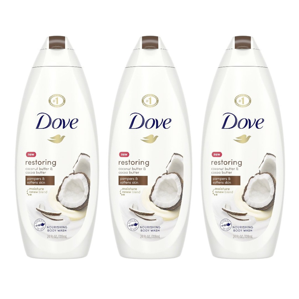 Jabón Líquido Corporal Dove Coco 3 Pack / 709ml.