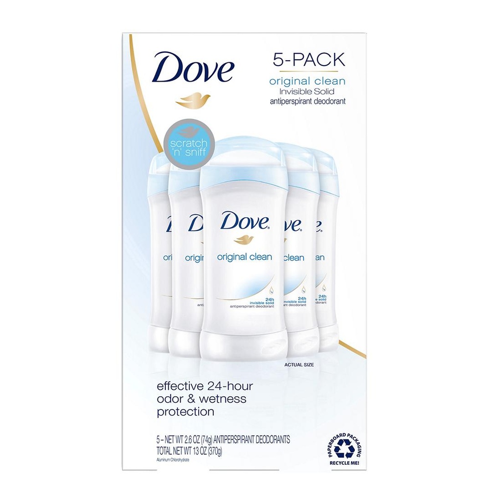 Desodorante De Mujer Dove Original Clean 5 Pack / 76g