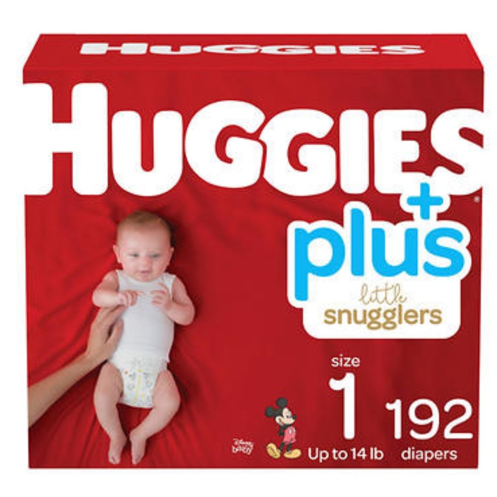 Pañales Huggies Little Snugglers Talla 1 + Plus / 192 Pack