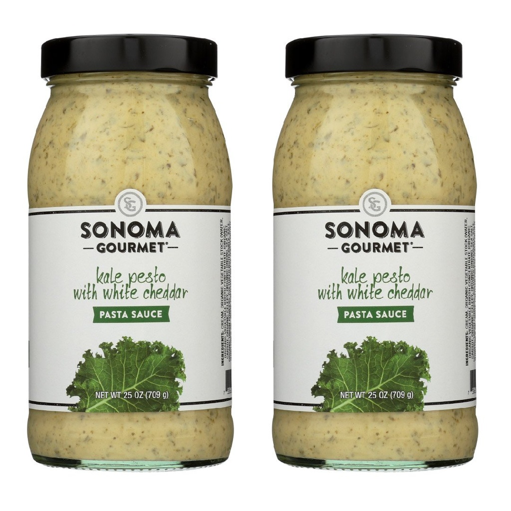 Salsa Para Pasta Sonoma Gourmet Kale Pesto con Queso Cheddar Blanco, 2 Pack / 709g