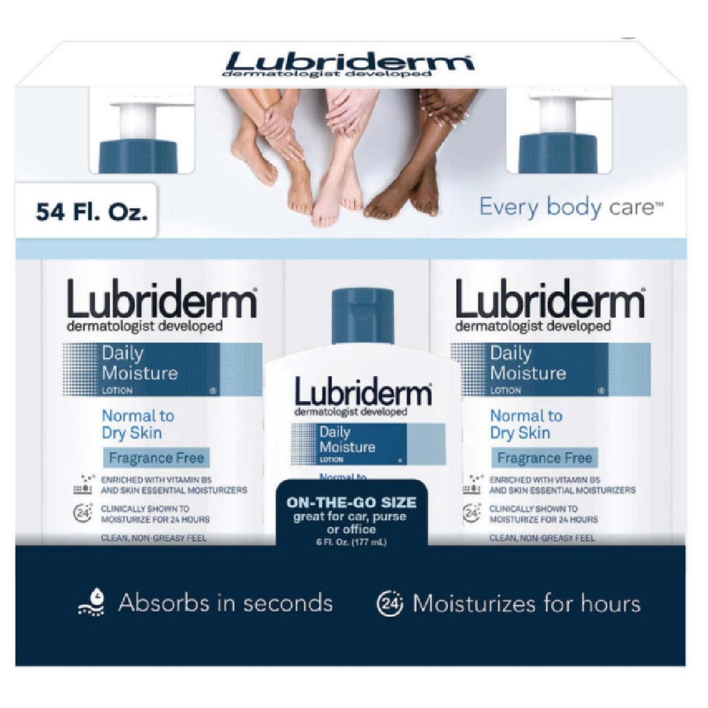 Loción Humectante Lubriderm Sin Perfume, 2 Pack 709ml + 177ml