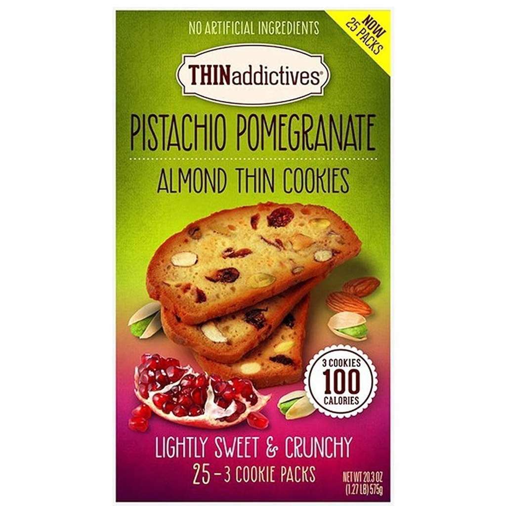 Galleta ThinAddictives Pistacho, Granada y Almendra / 25 Pack / 575g