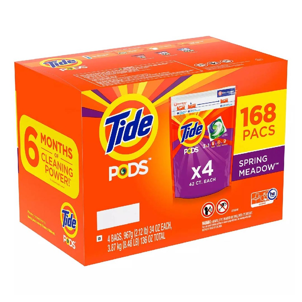 Detergente Liquido en Capsulas, Tide Pods / 168 Pack
