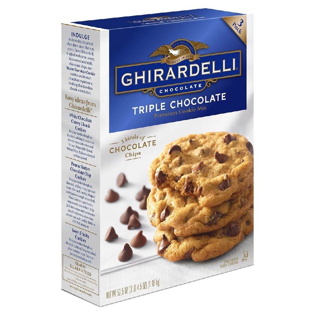 Mezcla De Galleta Triple Chocolate Ghirardelli, 3 Pack / 1.48kg