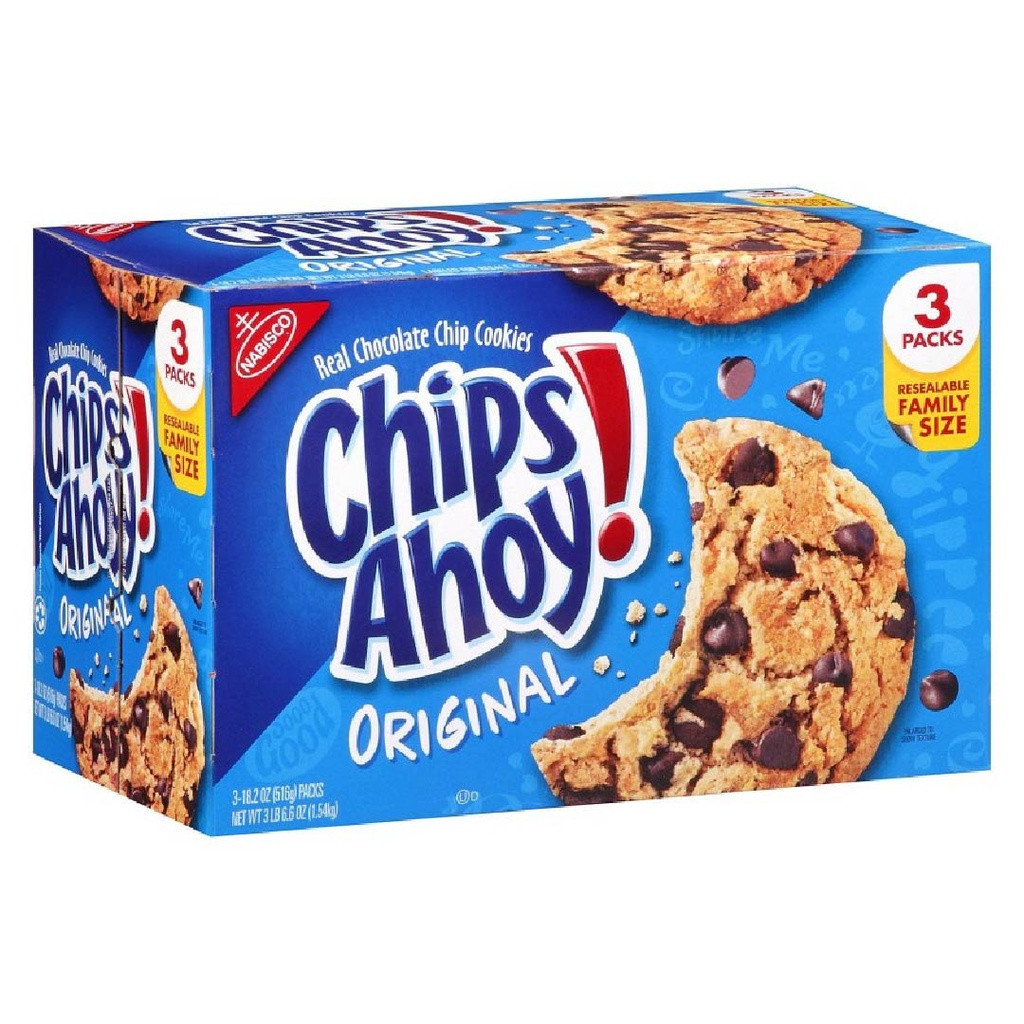Galletas Nabisco Chips Ahoy / 3 Pack Tamaño Familiar / 1.54Kg