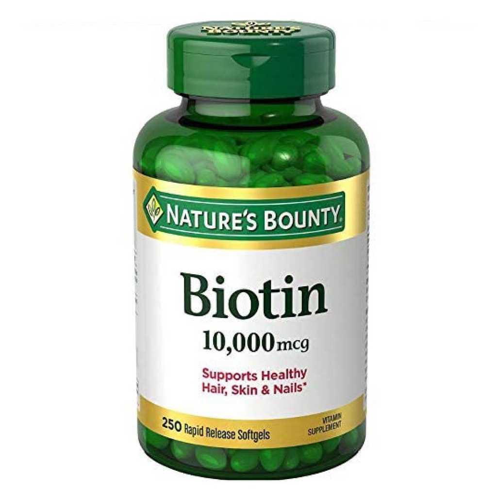 Biotin Nature's Bounty 10.000 mcg, 250 cápsulas