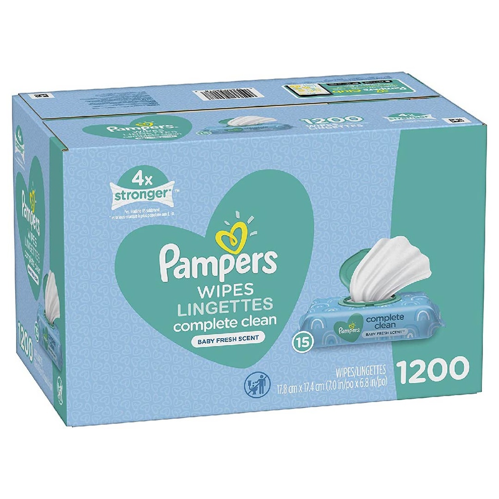 Toallitas Húmedas Pampers Complete Clean, 15 Pack / 1200 Toallitas