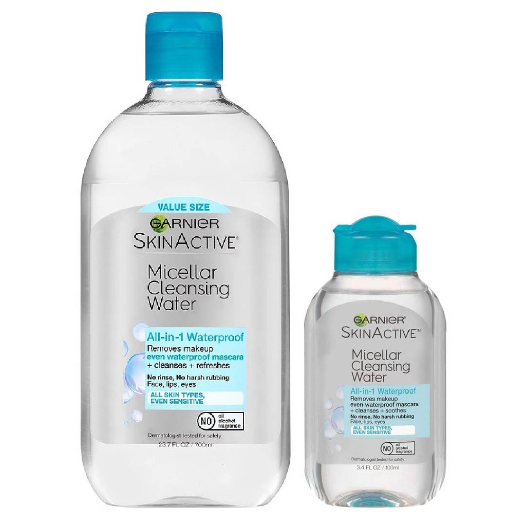 Agua Micelar Limpiadora Todo en 1 Waterproof, 700ml + Travel Size 100ml