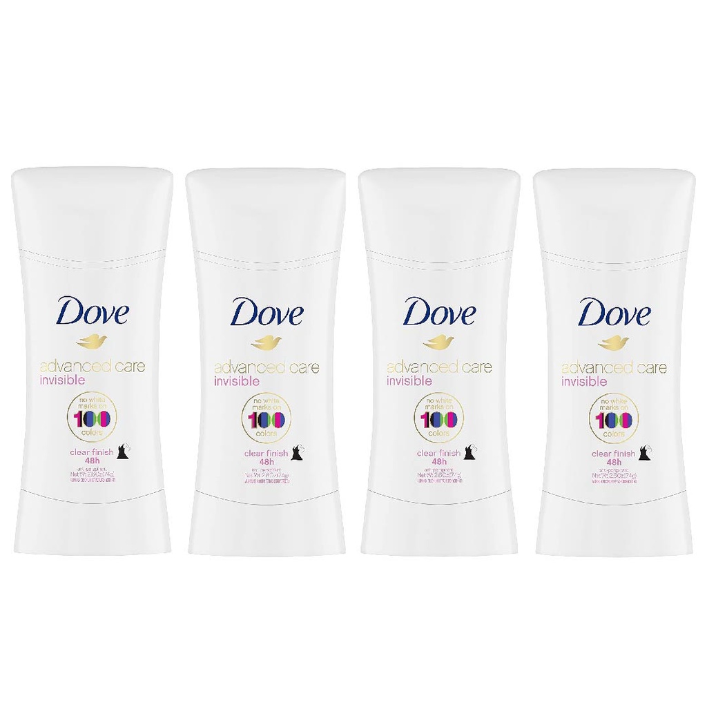 Desodorante Antitranspirante De Mujer Dove Invisible Cuidado Avanzado, 4 Pack / 76g