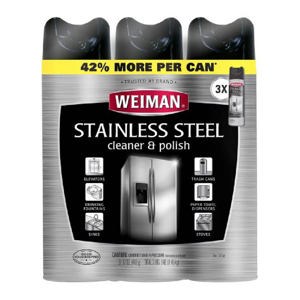 Limpiador Y Pulidor De Acero Inoxidable, Weiman 482g / 3 Pack