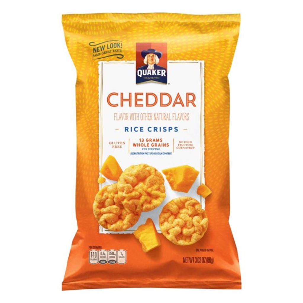 Crisps De Arroz Quaker, Sabor Cheddar / 86g