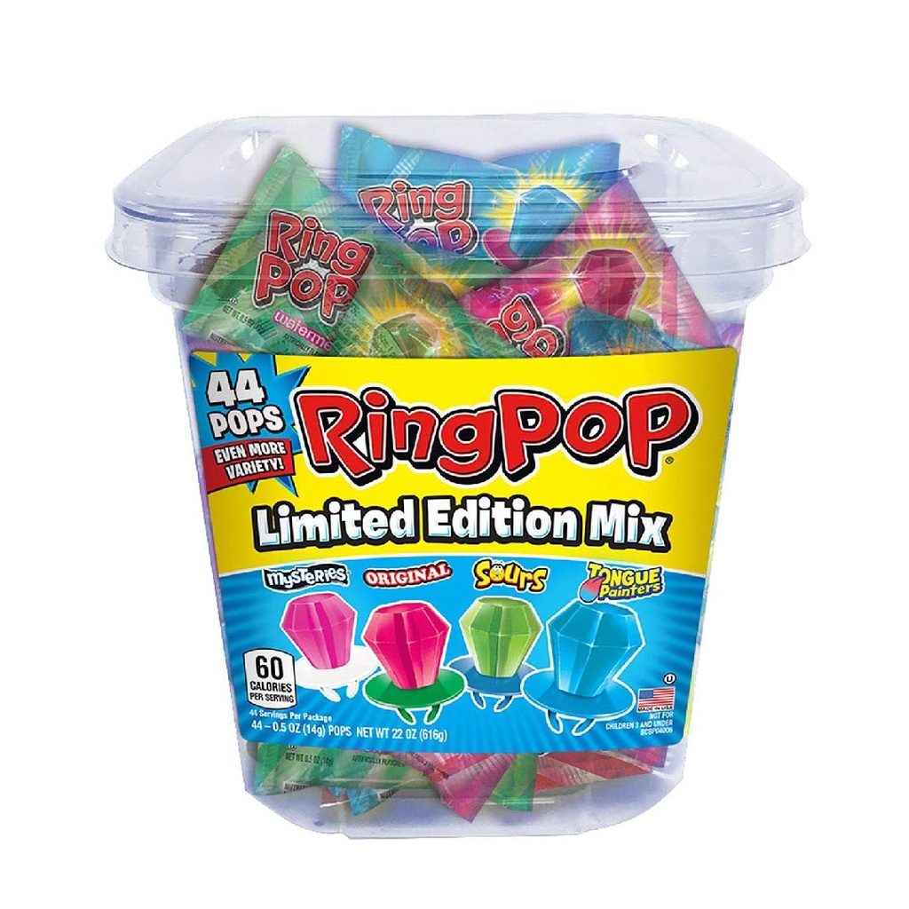Ring Pop Sabores Variados, 44 Pack / 616g