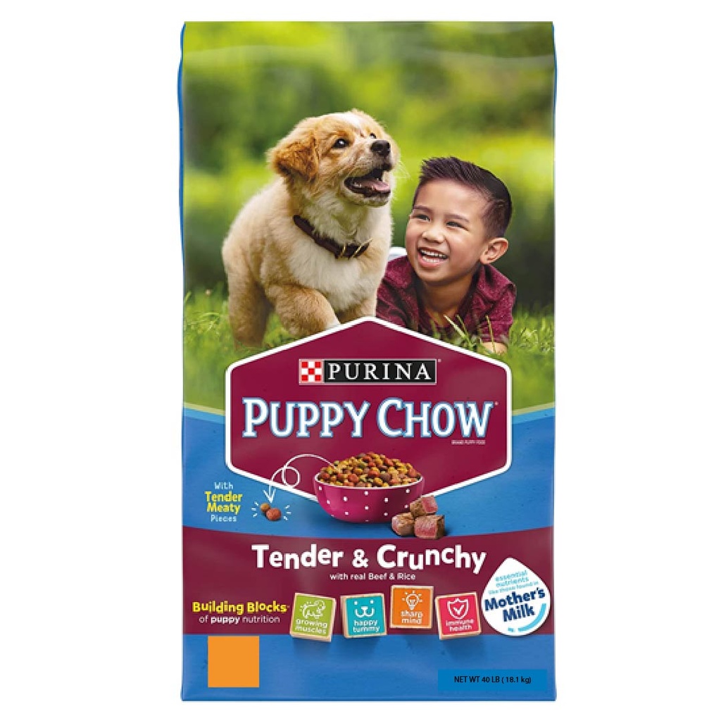 Comida De Perro Cachorro Purina Puppy Chow De Carne, Suave Y Crujiente, 18.1kg
