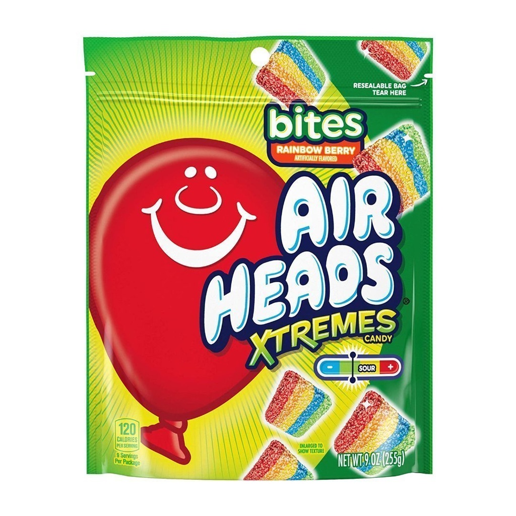Caramelos Rellenos Arcoíris Air Heads Xtremes, 255g
