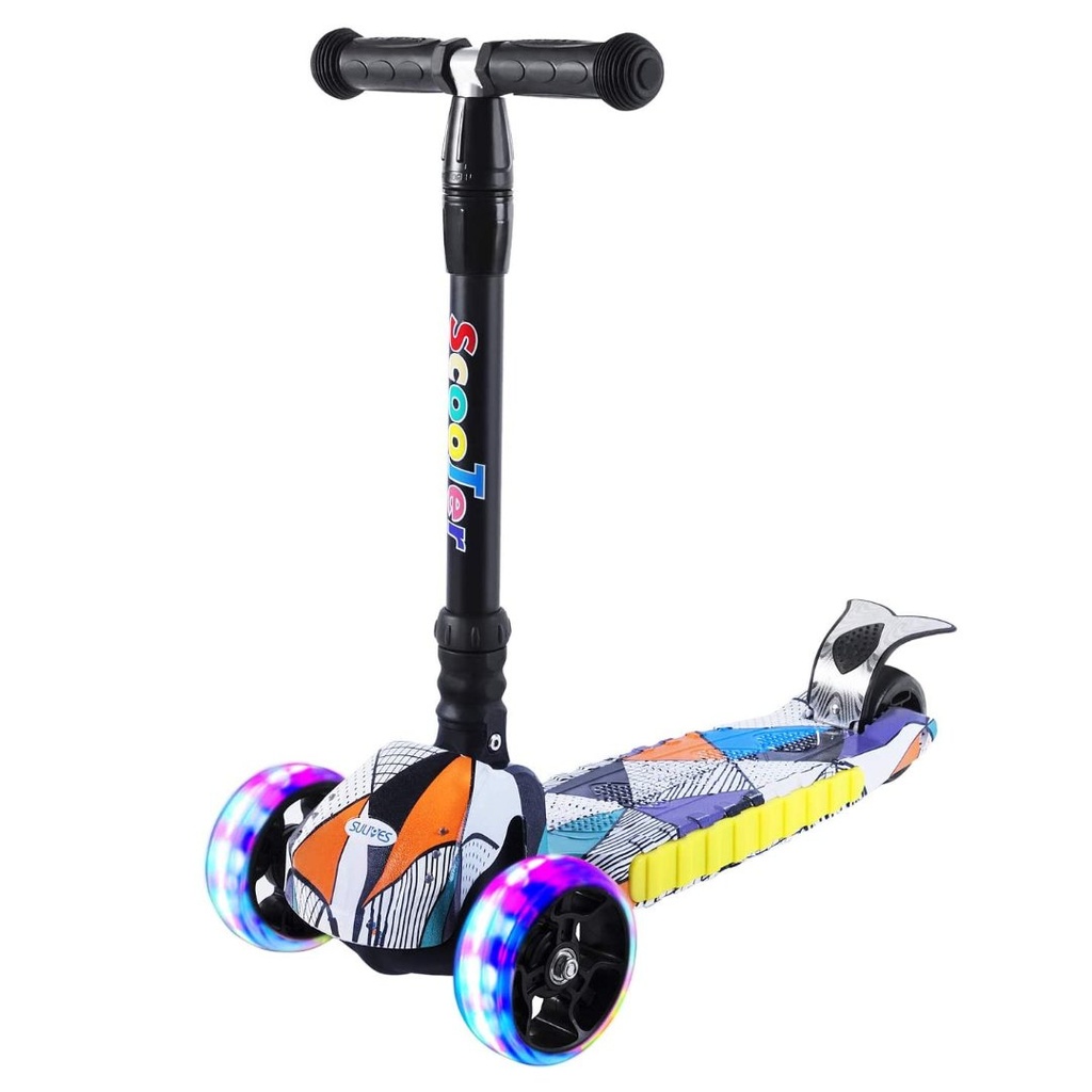 Scooter Para Niños De 3 Ruedas Con Luz LED, Sulives / Ajustable De 3 a 12 Años