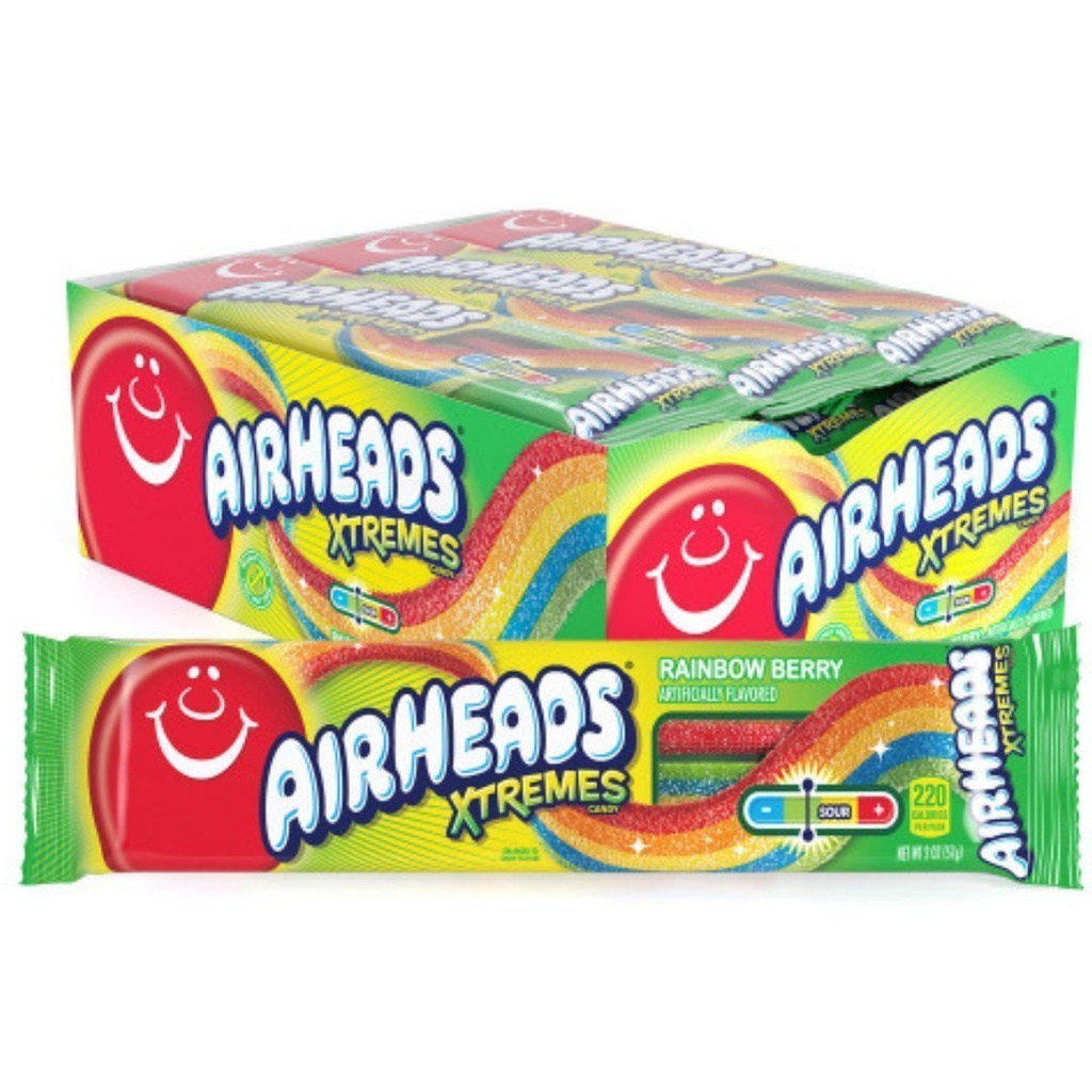 Tiras De Caramelo Masticable Airheads Xtremes, 18 Pack / 1.02 Kg