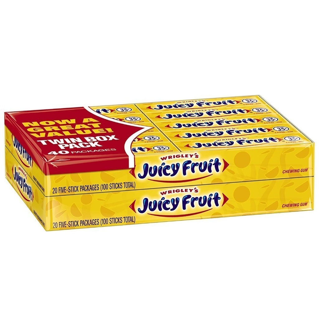 Bandas De Chiclets Wrigley´s Sabor Juicy Fruit 40 Pack / 200 Total