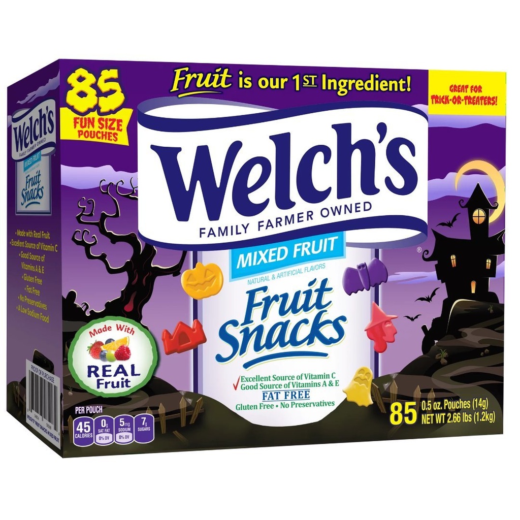 Gomitas De Frutas Mixtas, Welch's Halloween / 85 Pack / 14g / 1.2 Kg Total