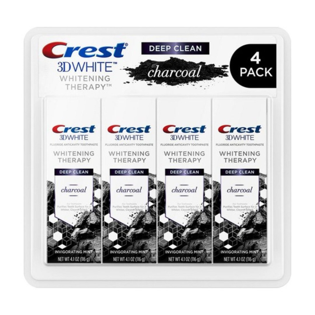 Pasta De Dientes Blanqueadora, Limpieza Profunda / Whitening Therapy Carbón / Crest 3D White / 4 Pack / 116