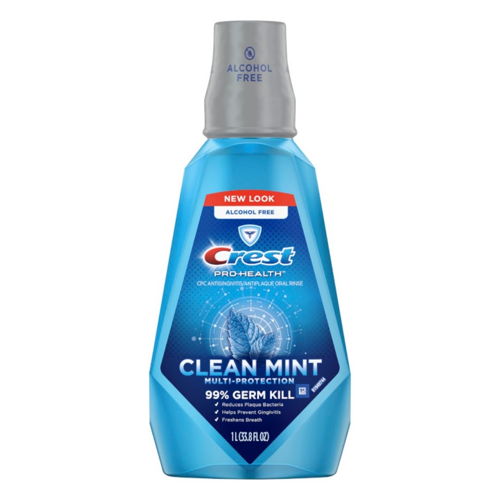 Enjuague Bucal Crest Pro Health - Clean Mint- Sin Alcohol / 1L