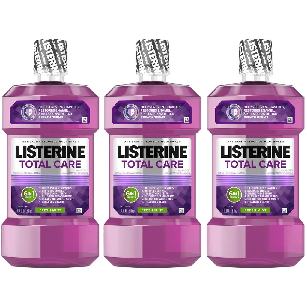 Enjuague Bucal Listerine Total Care / Menta Fresca / 3 Pack / 1L
