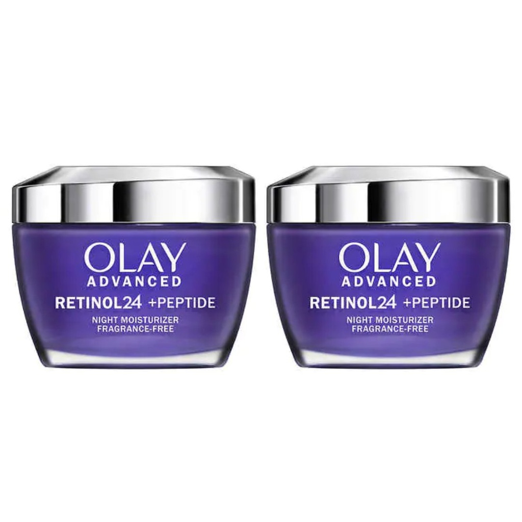Crema Hidratante Facial Nocturna Retinol 24 + Péptidos, Olay / 2 Pack / 48g