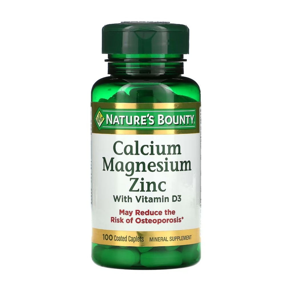 Calcio, Magnesio y Zinc Con Vitamina D3 / Nature´s Bounty / 100 Tabletas