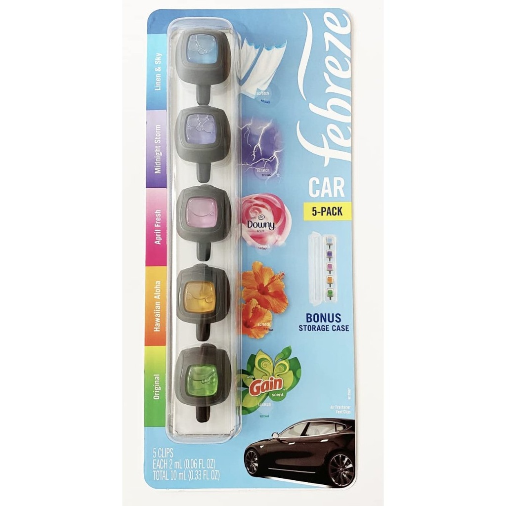 Ambientadores Para Carro, Febreze Fragancias Variadas / 5 Pack / 2mL