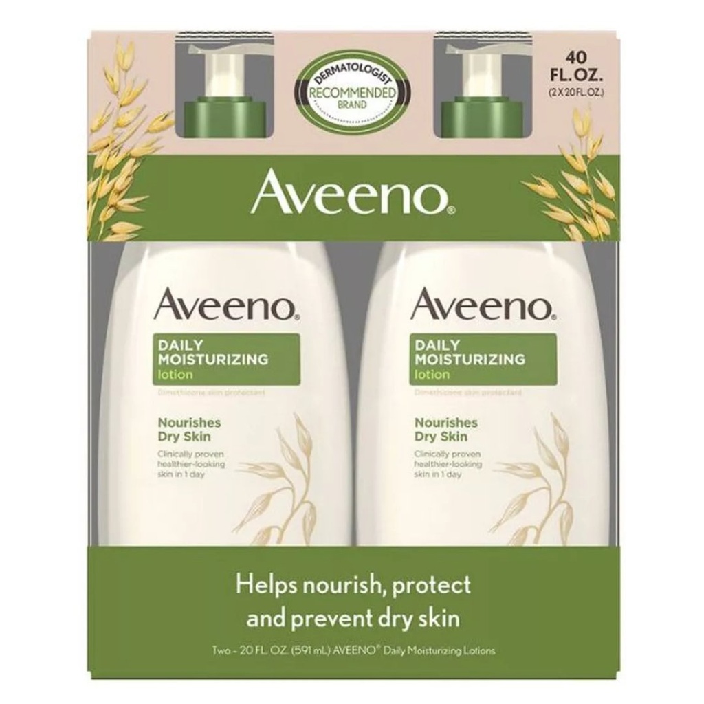 Loción Hidratante Con Avena / Aveeno / 591mL / 2 Pack