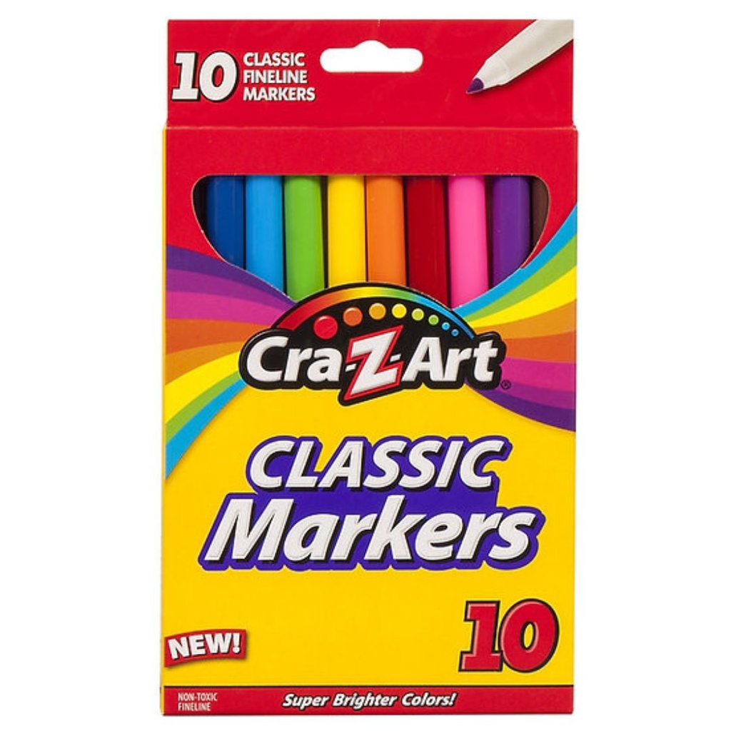 Marcadores Super Lavables / Cra-Z-Art / 10 Pack / Linea Fina