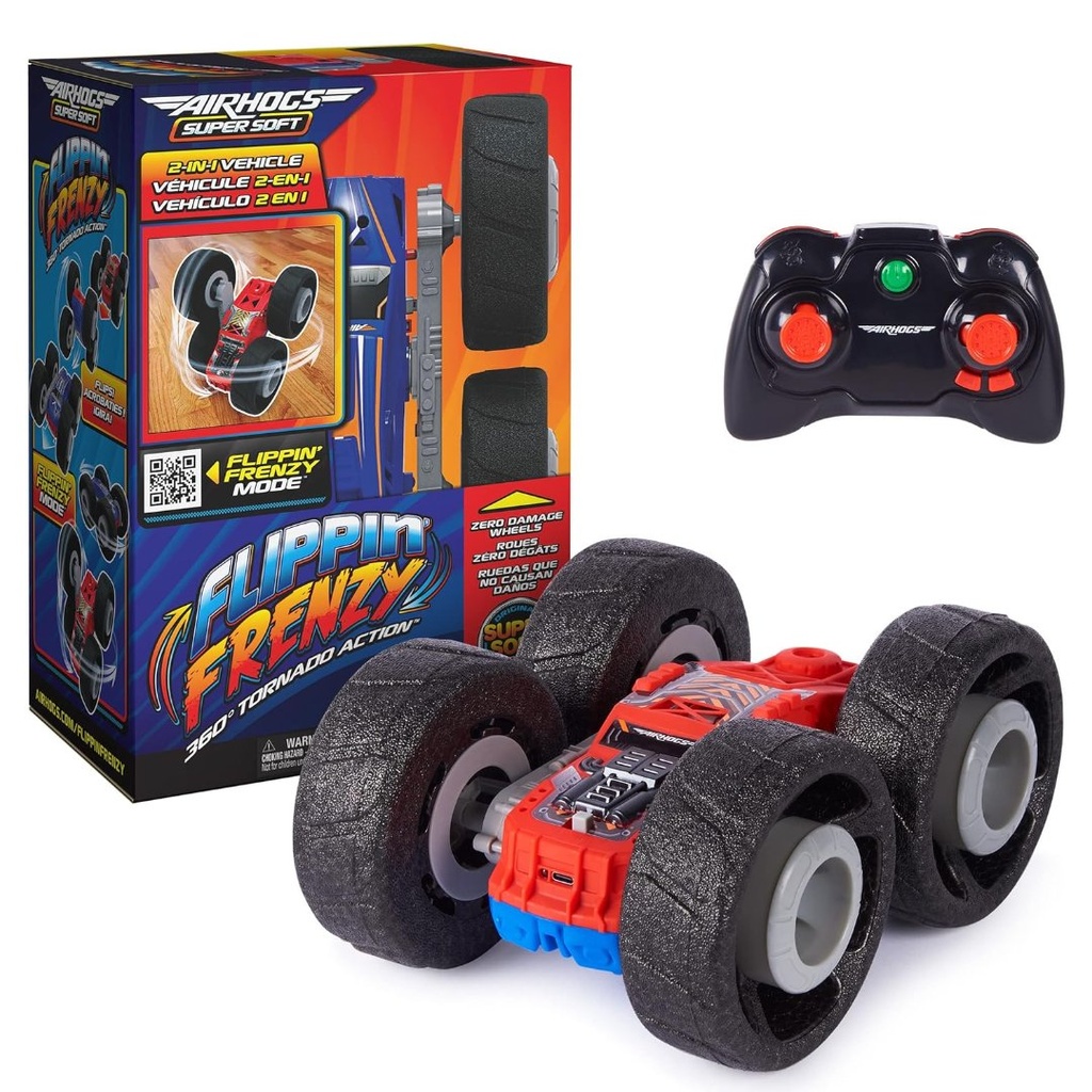 Vehículo De Acrobacias 2en1 Con Control Remoto / Flippin Frenzy 360 Grados Tornado Action / USB / 4+ Años