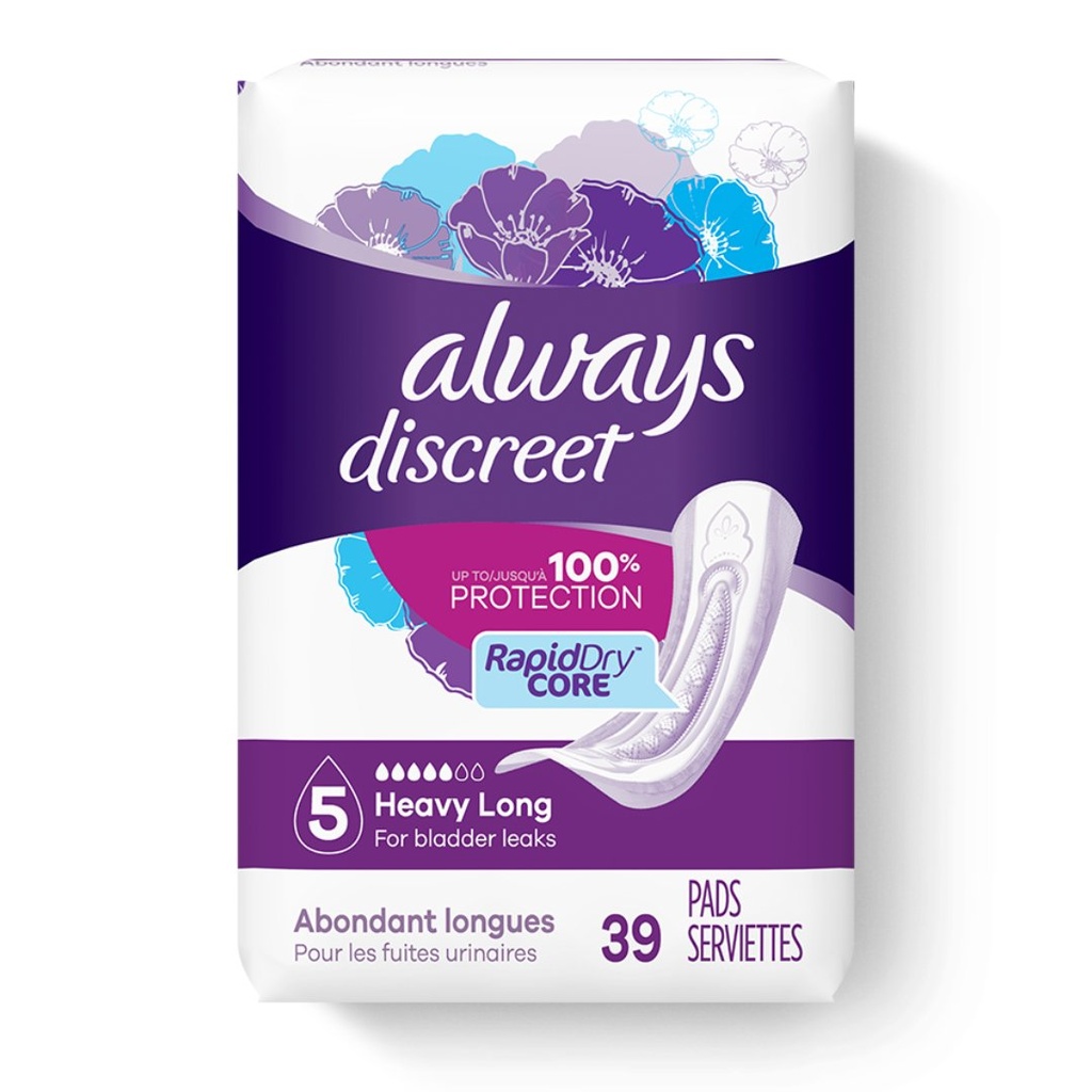 Toallas Sanitarias Always Discret - Largas y Pesadas / 39 Pack
