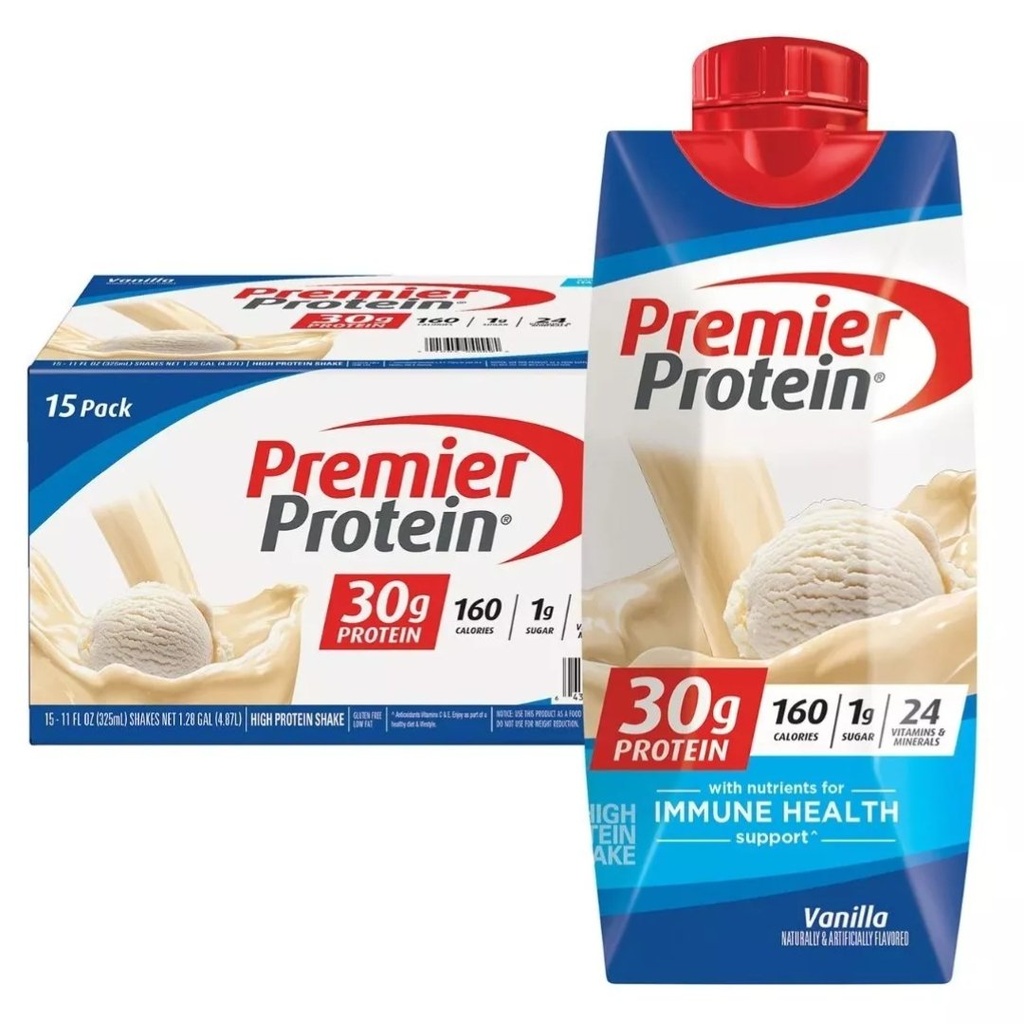 Malteada Alta En Proteína Sabor Vainilla - Premier Protein 30g / 18 Pack / 325ml