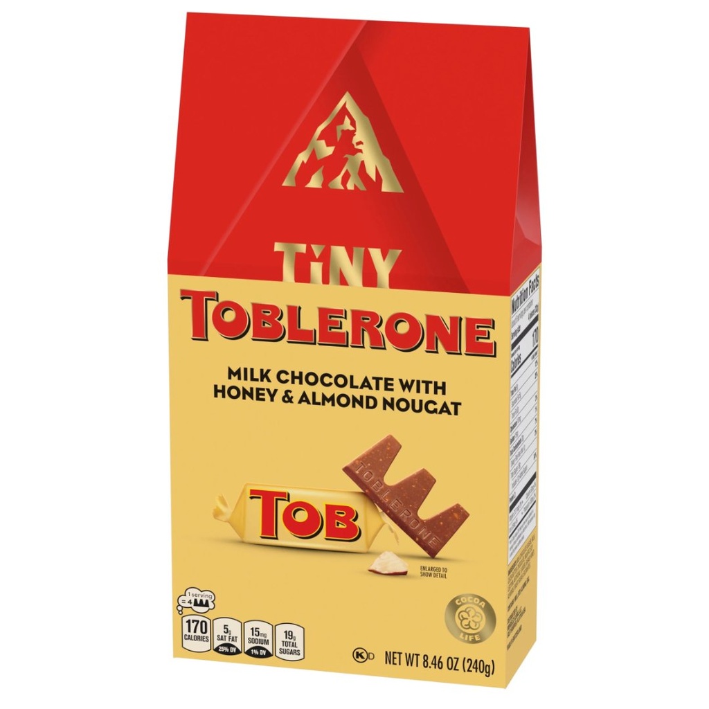 Mini Barras De Chocolate Con Leche Toblerone Con turrón De Miel y Almendras - Tiny / 240g