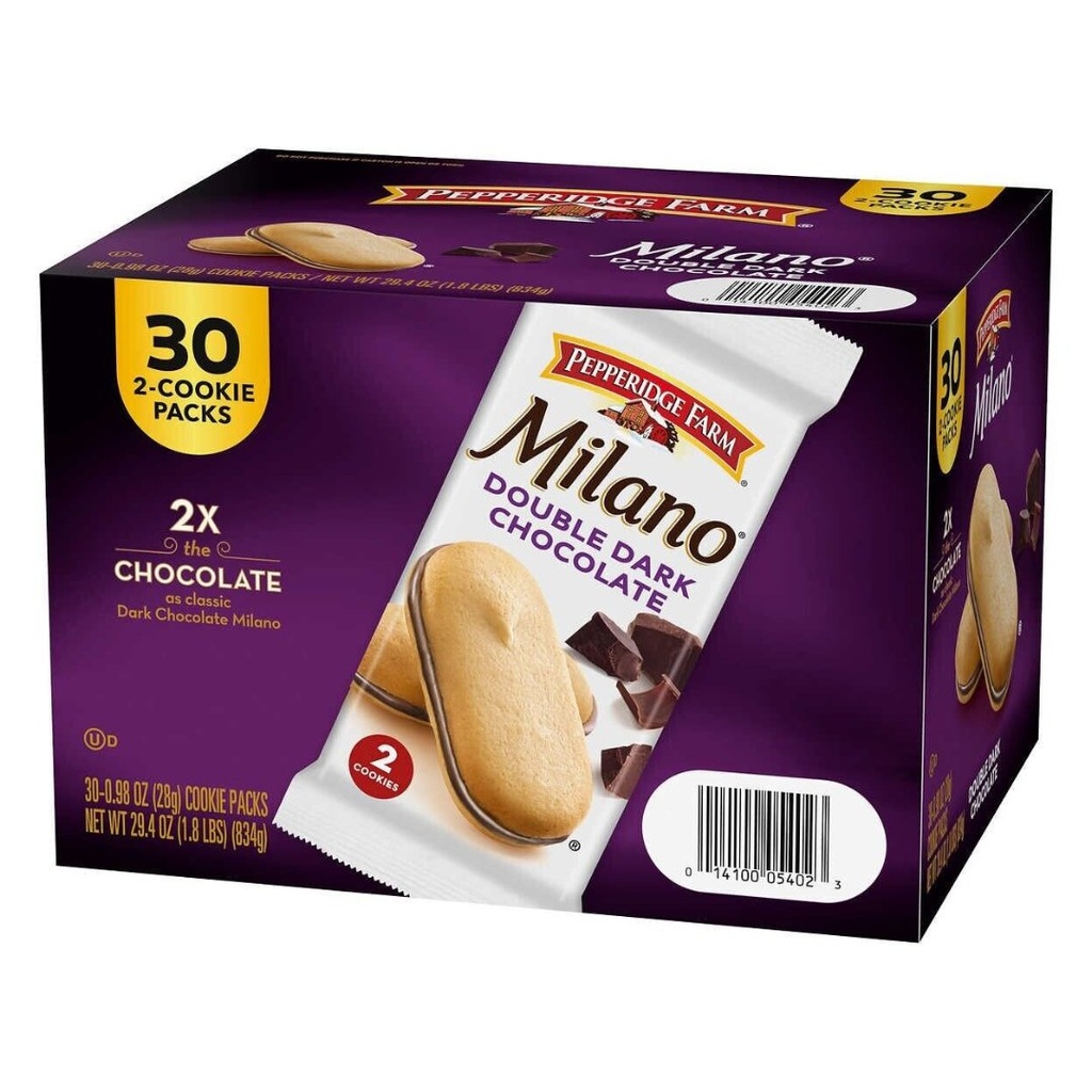 Galletas Milano Doble Chocolate Oscuro / Pepperidge Farm / 30 Pack / 28g