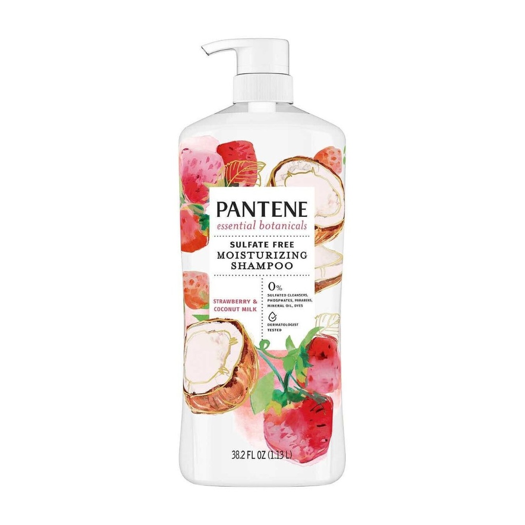 Champú Pantene Essential Botanicals - Libre De Sulfatos De Fresa Y Leche De Coco / 1.13 L
