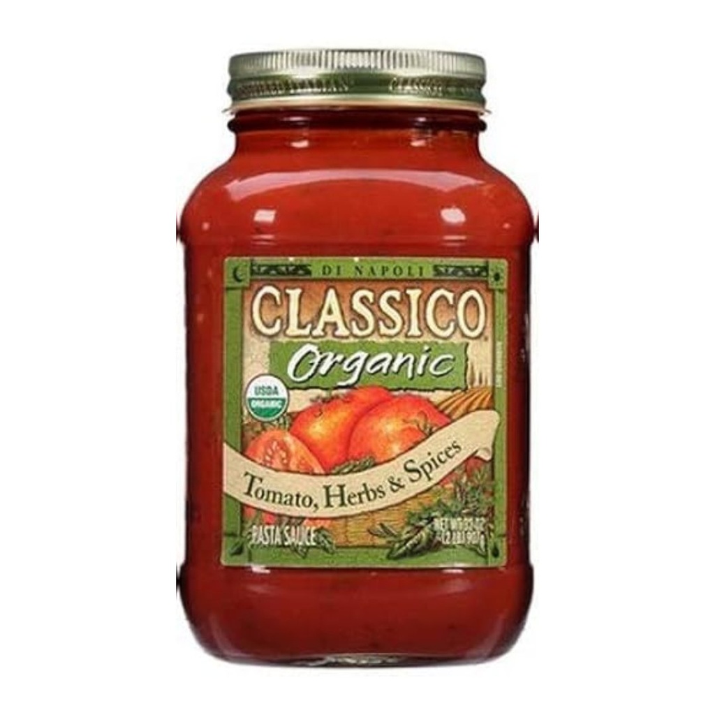 Salsa Para Pastas De Tomate Orgánico Con Hierbas Y Especias / Classico / 907g