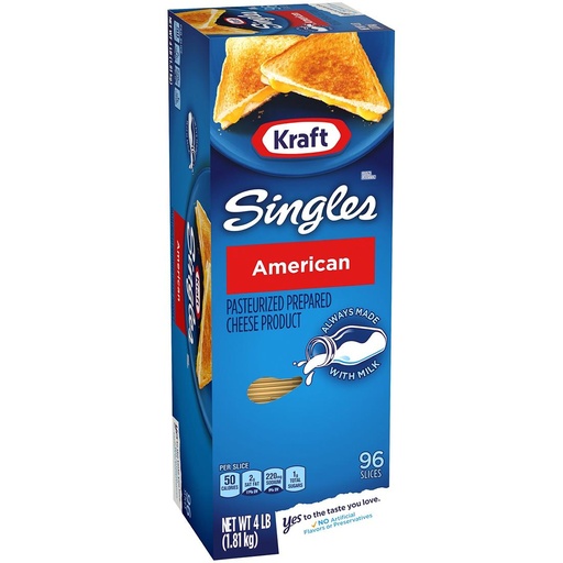 Queso Americano Facilistas Kraft, 96 Pack / 1.81 Kg