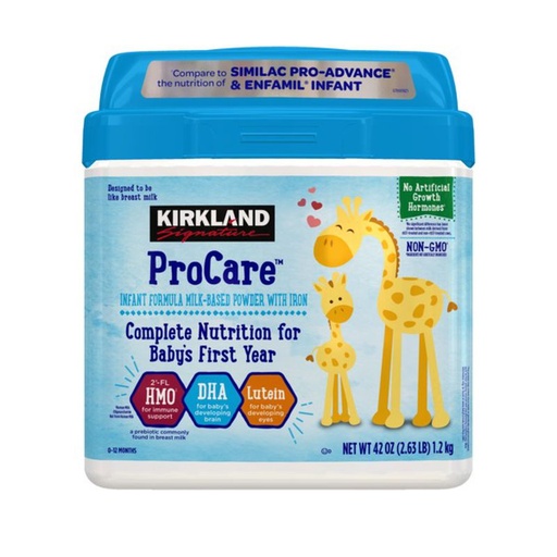 [096619201372] Formula Infantil Kirkland Pro Care 0-12 meses, 1.2kg