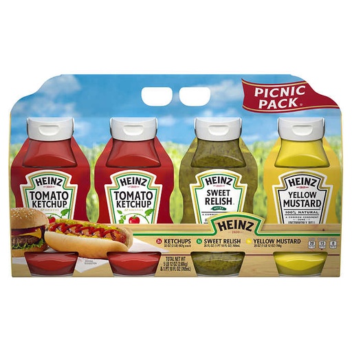 [013000014083] Salsas Picnic Ketchup, Mostaza, Relish 4 Pack / 769ml