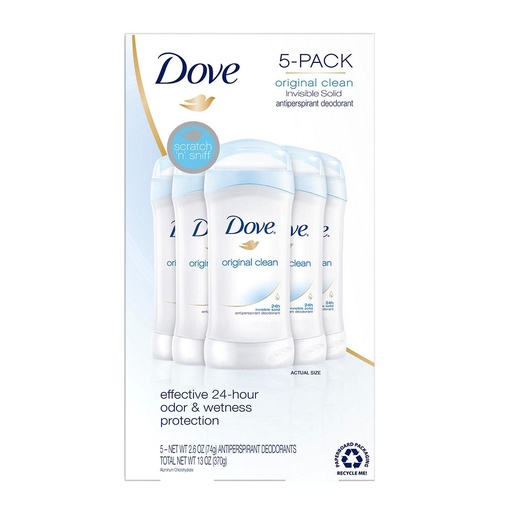 Desodorante De Mujer Dove Original Clean 5 Pack / 76g