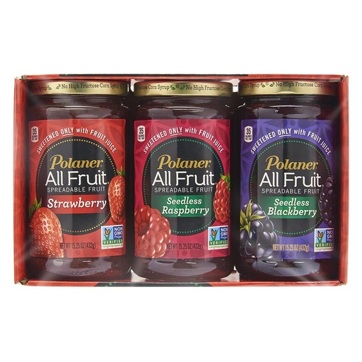 [072400006197] Mermelada Polaner Sabores Surtidos 3 Pack / 432g