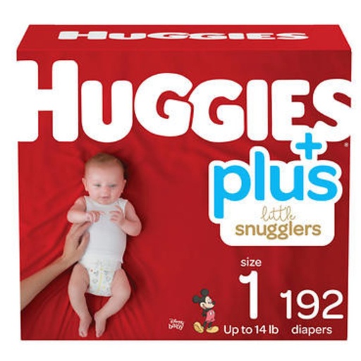 [036000436327] Pañales Huggies Little Snugglers Talla 1 + Plus / 192 Pack