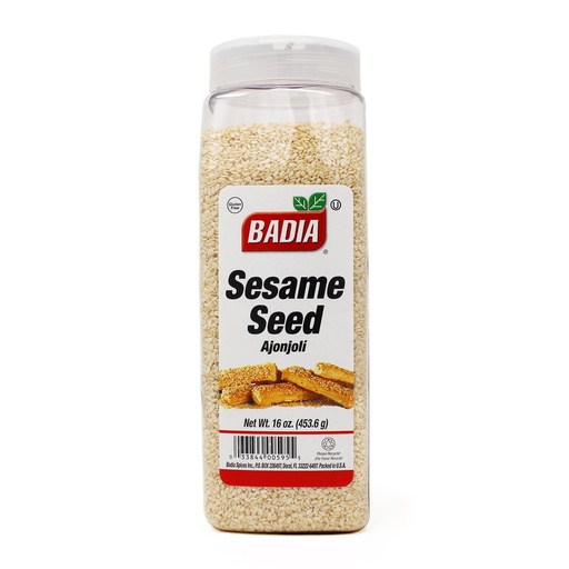 [033844005955] Condimento Badia Semillas De Ajonjoli Blanco, 453g