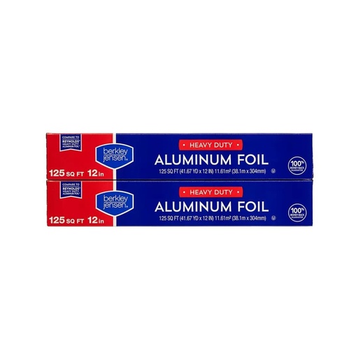 [888670004333] Papel De Aluminio Resistente 125 SQ TF 38.1m x 304mm / 2 Pack / Berkley Jensen