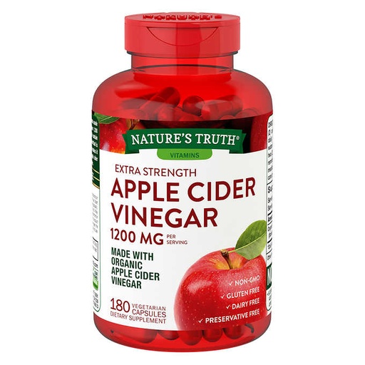[840093112200] Cápsulas de Vinagre de Manzana Nature's Truth 1200mg 180 Pack