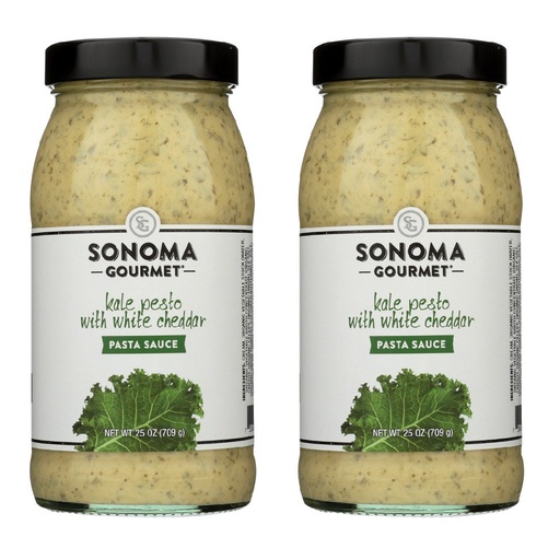 Salsa Para Pasta Sonoma Gourmet Kale Pesto con Queso Cheddar Blanco, 2 Pack / 709g