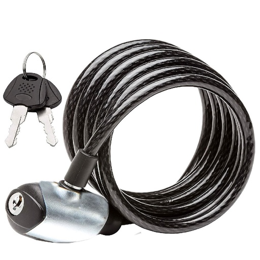 Candado De Acero Trenzado Con Llave de Bloqueo de Schwinn, 1.8m x 8mm
