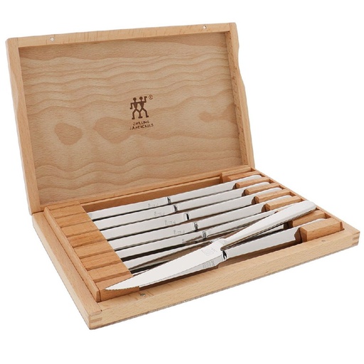 Juego De Cuchillos Zwilling Para Carne De Acero Inoxidable / 8 Piezas Con Estuche De Presentación