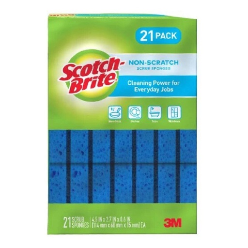 [076308913441] Esponjas Para Fregar Anti-Rayas Scotch-Brite / 21 Pack